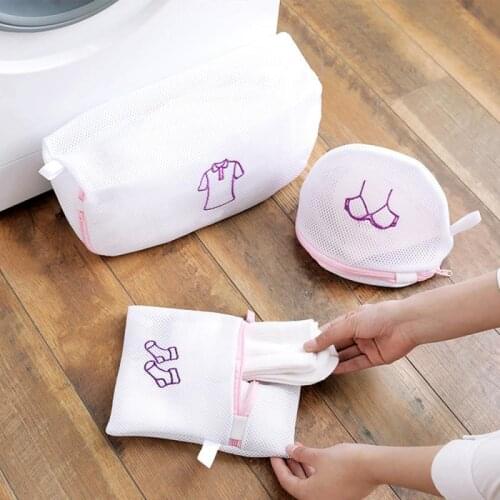 Laundry Bags Zippered Mesh Laundry Wash Bags Foldable Lingerie Bra Socks Underwear Washing Machine Clothes