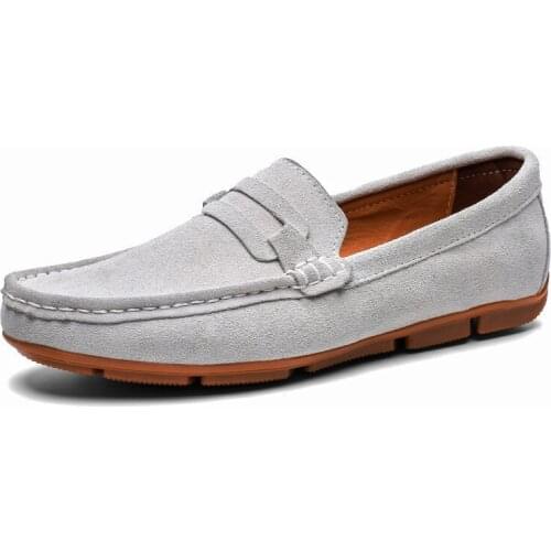 Fashion Italian Style Men New Causal Shoes Genuine Leather Comfort Loafers Soft Outdoor Driving Shoes Footwear