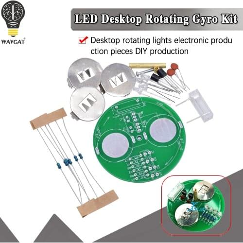 Diy electronic kit LED gyro DIY welding kit Rotating lantern Inline components diy electronic sodering project(no battery)
