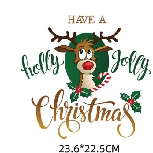 Santa Claus Elk Patches On Clothes Heat Transfer Parches For Kids Ironing Stickers Easy Use Washable Appliqued Christmas Patch