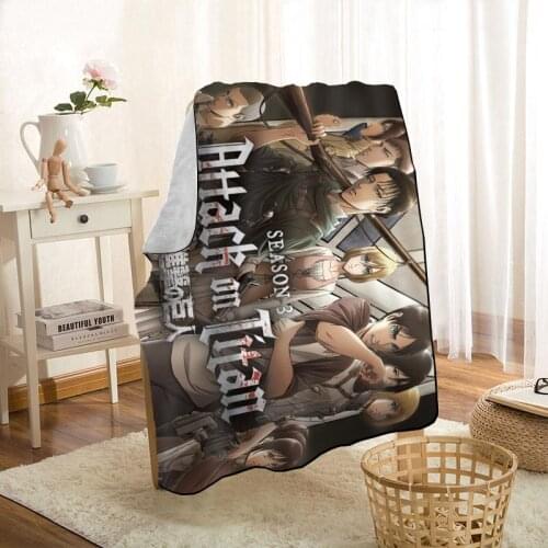 New Arrival Attack on Titan Blankets Printing Soft Blanket Throw On Home/Sofa/Bedding Portable Adult Travel Cover Blanket