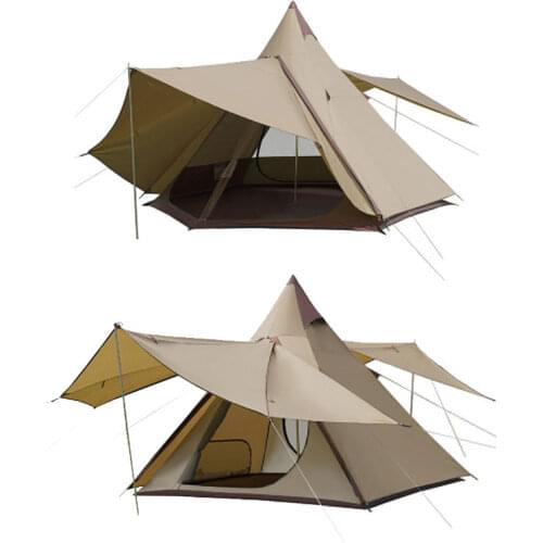 Camping Tent, Dream House Three-Season Cotton Canvas Camping Pyramid Tent for 2~4 Person