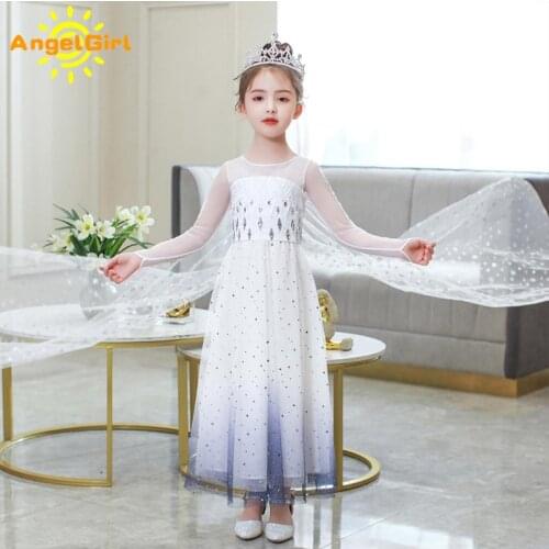 AngelGirl Princess Dress Kids Girls Princess Dress Party Xmas Halloween and Christmas Costumes Cosplay Children Clothes