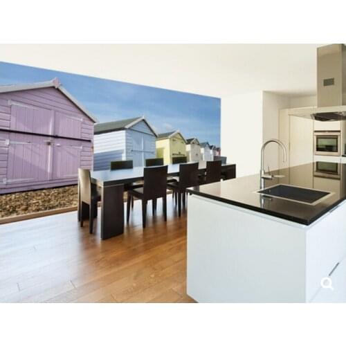 Custom natural scenery wallpaper,Beach Huts,3D photo mural for living room restaurant sofa background wall waterproof wallpaper