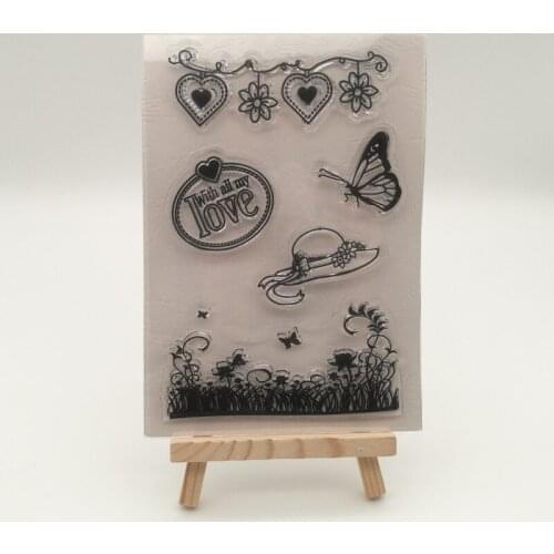 Love butterfly hat Transparent stencil for DIY Scrapbooking/Card Making/Kids Christmas Fun Decoration Supplies