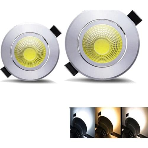 Dimmable Led Downlight 5W 7W 9W 15W 85-265V, COB Recessed downlight Indoor Lighting