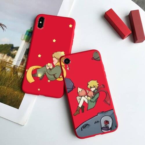 The Little Prince Phone Case Red Candy Color for iPhone 6 7 8 11 12 s mini pro X XS XR MAX Plus