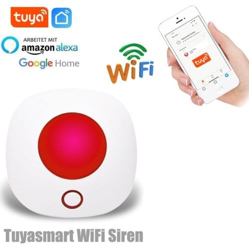 Tuya Wifi Strobe Siren Home Security Burglar Alarm System 433MHz Sound and Light Siren Wireless Alarm Support Alexa Google Home