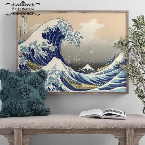 The Great Wave Off Kanagawa Ukiyo Japanese Art Poster Vintage Wall Canvas Print Famous Painting Living Room Decoration Pictures