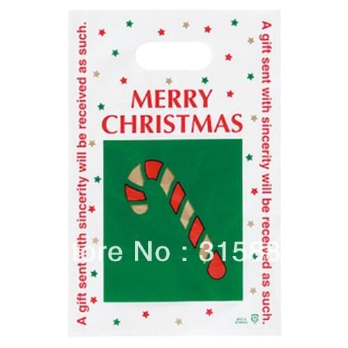 Merry Christmas Handy Shopping plastic bags 20x30cm 100pcs/lot