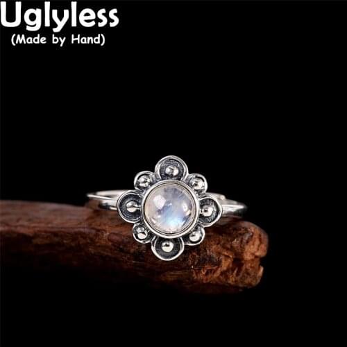 Uglyless Thai Silver Floral Rings Women Natural Green Jade Jasper Studs Earrings Rings 925 Silver Gemstones Flowers Jewelry Sets