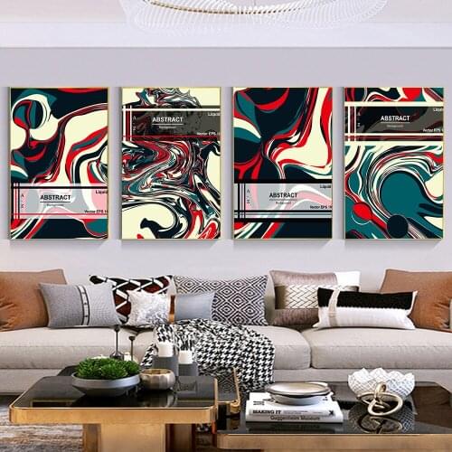 Wall Art Oil Painting Abstract Liquid Painting Canvas Painting Blue Black And White Red Combination Home Decoration Painting