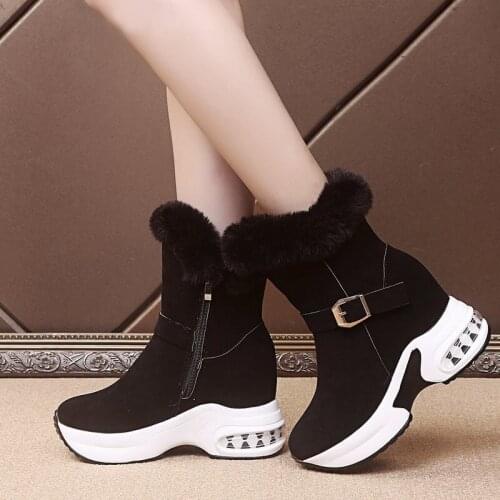 Winter Shoes Women Snow Boots Fur Warm Plush Zipper Platform Sneakers Fashion Ankle Boots New Casual Footwear Women