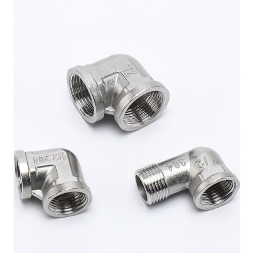 1/2" 3/4" 1" BSP Male Female Thread 201 Stainless Steel Elbow 90 Degree Pipe Fitting Coupler Connector