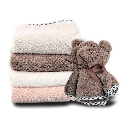 100pcs 35*75cm Soft Bear Shape Face Towel Microfiber Car Cleaning Hand Bathroom Towels Face towel Wedding Gift Party Decoration