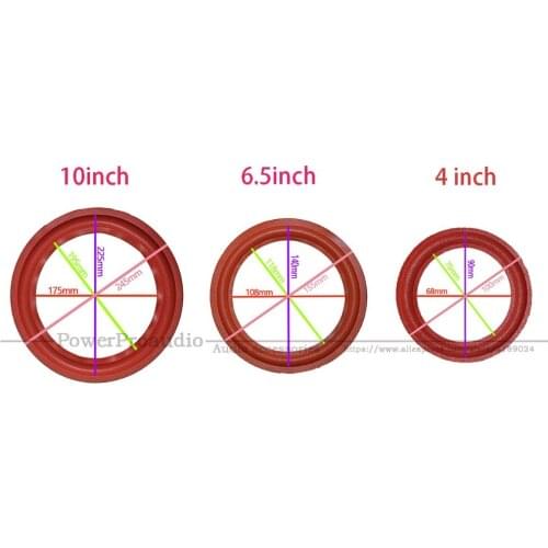 10PCS Red Speaker Foam Surround Subwoofer 10Inch 6.5Inch 4 Inch Woofer Speaker Repair DIY part
