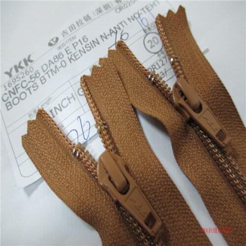 20pcs/lot YKK 5# 19cm 7.5 Inch 25cm 10 Inch Nylon Coil Zipper Coffee Close End Leather Bag Boots Pants Jacket Sewing Accessories