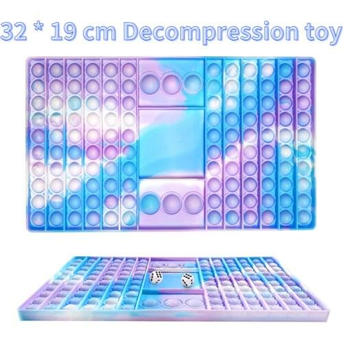 32cm Newest Big Size Rainbow Push Bubble Board Game Squishy Fidget Toy Stress Reliever Sensory Toys Party Games Kids Adult Toy