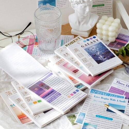 60 pcs Daylight Magazine Series Landscape Painting Background Paper Memo Journaling Accessories Aesthetic Material Card Paper