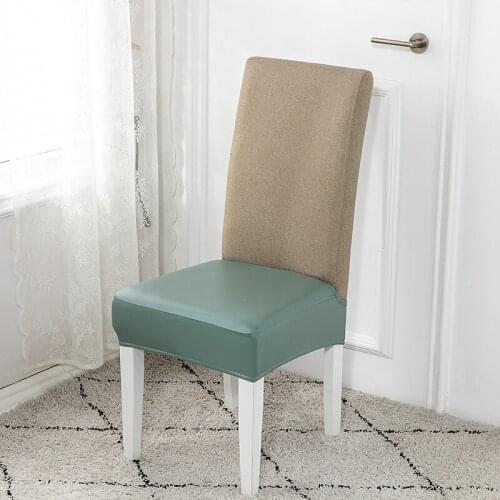 PU waterproof chair cushion cover Solid color cushion cover Removable Elastic chair seat cover 1/2/4/6 pieces funda para silla