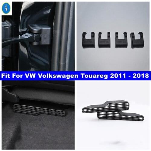 Black Door Stop Rust Waterproof / Seat Under Heat Floor Air AC Duct Vent Outlet Grille Cover Trim Fit For VW Touareg 2011 - 2018