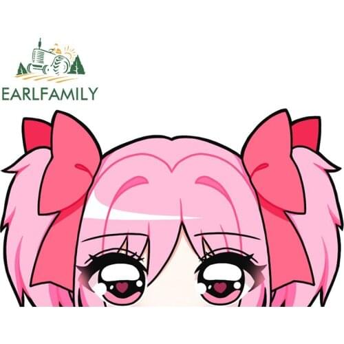 EARLFAMILY 13cm x 7.5cm For Madoka Peeker Motorcycle Car Stickers Bumper Decal Scratch-proof Sticker Waterproof Decor