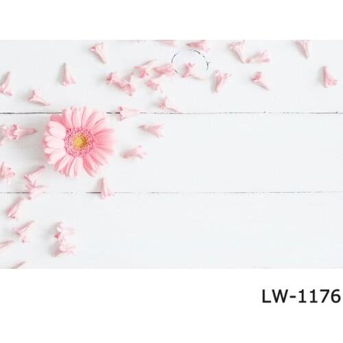 Wood Board Backdrops Blossom Pink Gerbera Petal On Wood Old Barn Plank Photocall Photo Booth Studio Rural Photography Background