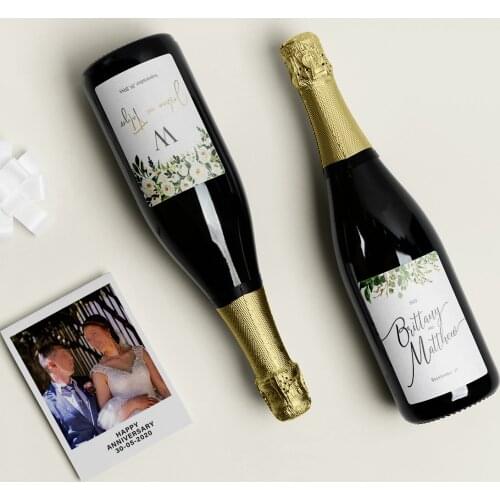 Personalized Bride Shower Wedding Champagne Custom Wine Labels Stickers Wine Wrappers DIY Bottle Decoration Bachelorette Party