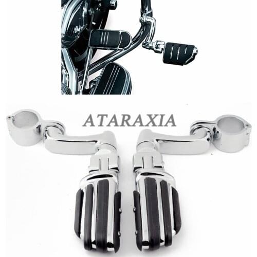 Motorcycle Foot Pegs Streamliner Adjustable Highway Peg Mount 1 1/4 "32mm Engine Guard for Harley Sportster Dyna Softail V-Rod