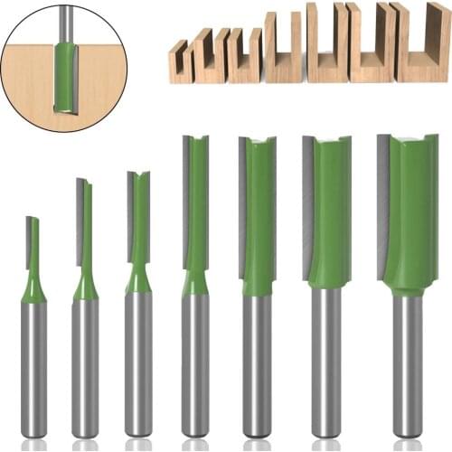 6mm Shank Flush Trim Router Bit Bearing Blade Template Wood Milling Single Double Flute Straight Cutter Carving Pattern Bit