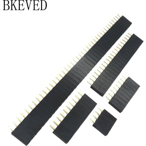 10PCS 2.54mm Single Row Pin Female Pin Header Socket 1*2P 3P 4P 5P 6P 7P 8P 10P 12P 15P 16P 20P 40P Pin Connector
