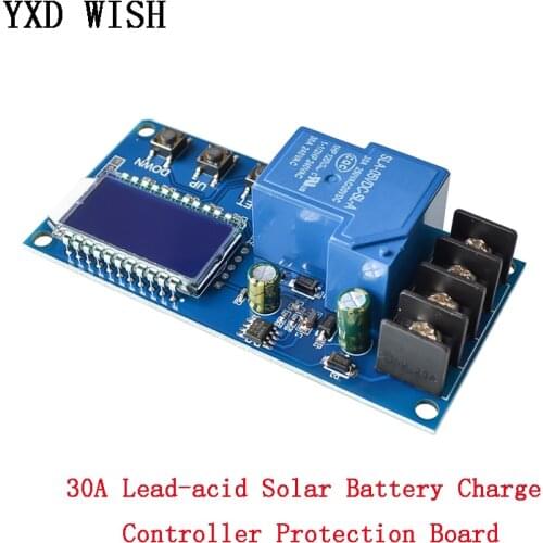 6-60V 30A Lead-acid Solar Battery Charge Controller Protection Board Charger Time Switch DC 12v 24v 36v 48v battery Capacity