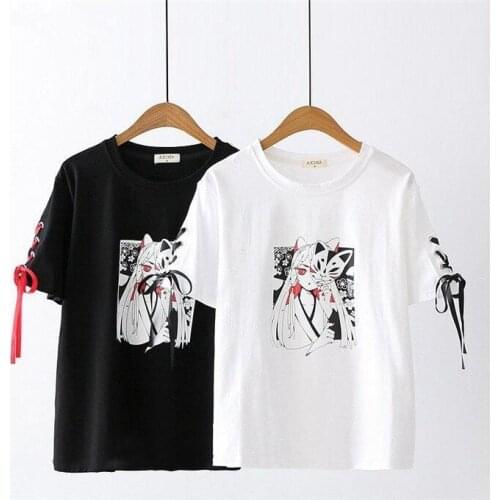 Neploe Summer Tops Korean Harajuku T Shirt Short Sleeve Women Casual Shirts Japanese Print Streetwear Gothic White Black Tees