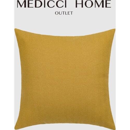 Medicci Home Solid Yellow Cushion Cover Multicolor Herringbone Woven Modern Nordic Style Chic Decor Throw Pillow Case 45x45cm