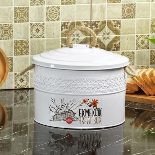 Yildiray Metal Cover Wrought Iron Patterned Round Breadstuff