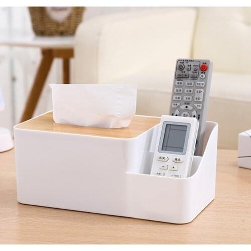 Multi-function Plastic Tissue Box Phone Shelf Holder for Home Office Supply Papers Bag Holder Box Case Pouch Table Decoration
