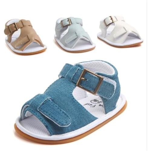 Fashion Baby Summer Shoes Infants PU First Walkers Anti Slip Newborn Boys Shoes Rubber Sole Toddlers Shoes