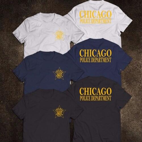 Mens Summer 2017 New Tee Shirts Printing New Chicago Police Department United States T-Shirt S-3Xl custom Tee Shirt Design