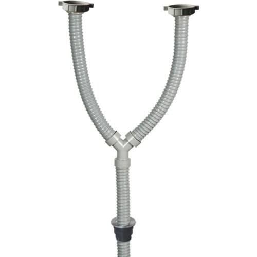 Talea G2" Drain hose Double sink basin drain pipe kit grey Plastic Flexible Flume Kitchen Fixtures Steel wire hose GS010C001