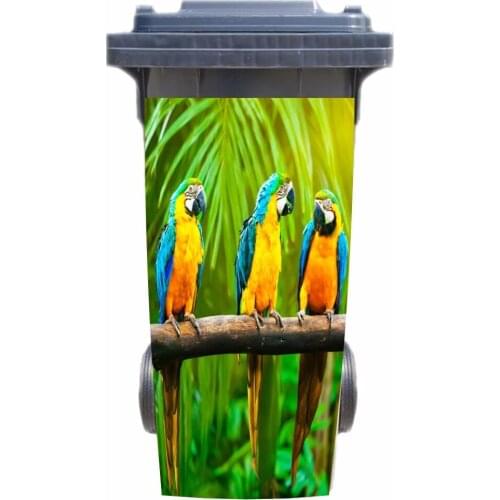 DIY modern sunshine forest Adhesive Removable Waterproof Sticker Decals Rubbish bin trash can Cover sticker 120liter 240liter