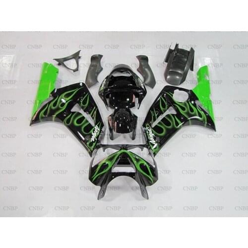 Ninja Zx-6r 2003 - 2004 Fairing Zx6r 2003 Fairing Kits Ninja Zx-6r 2003 Black Green Frame Plastic Fairings
