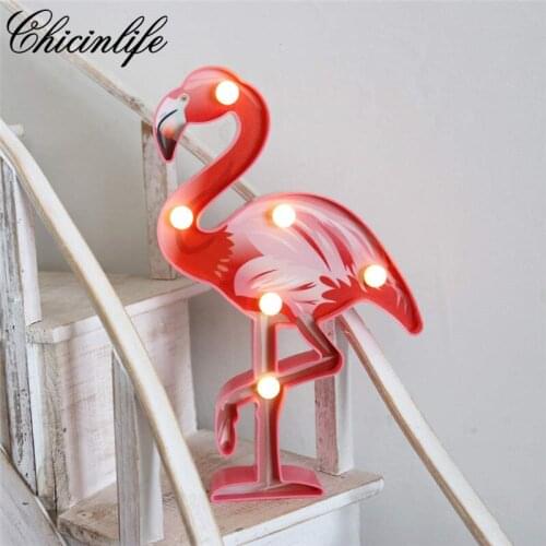 Chicinlife Flamingo String Night Light Signs LED Lamp Happy Birthday Bachelorette Hen Party Wedding Decoration Party Supplies