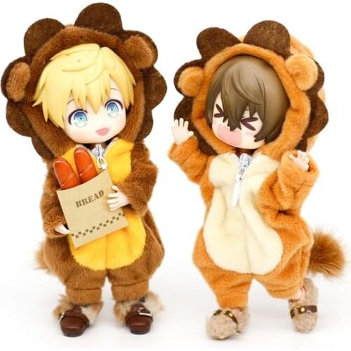 Ob11 Doll Clothes Cute Animal Lion Home Clothes Pajamas Coverall for Molly, GSC Body, 1/12bjd Doll Clothes Accessories Toy