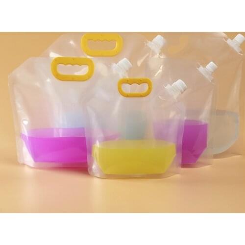 10Pcs/Lot Disposable Beer Bag Portable Sealed Plastic Packaging Bags Cold Drink Liquid Transparent Self-Supporting Pouches Clear