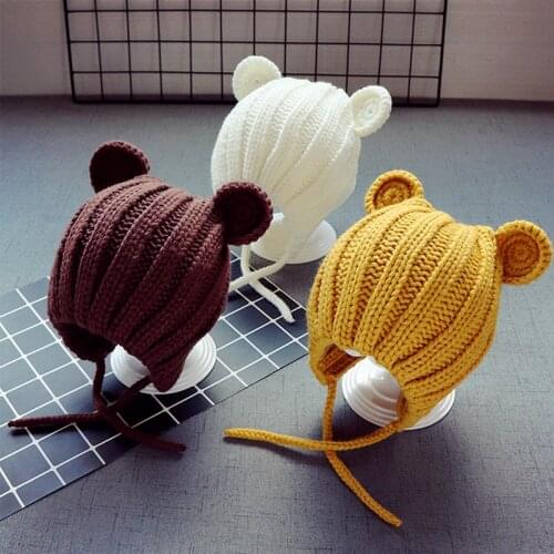 Autumn and Winter 5 Months -3 Years Old Baby Ear Protection Warm Wool Hat Boy Hat New Girl Beanie Hat