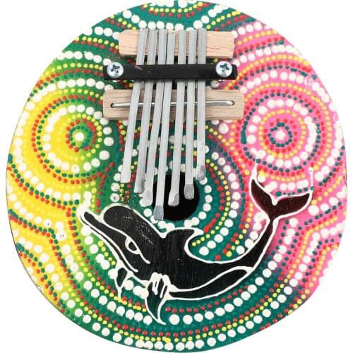 Coconut Shell Thumb Piano Finger Piano Gift Toy For Kids Adults Beginners Painted Coconut Shell 7-Tone Thumb Piano Home Decor