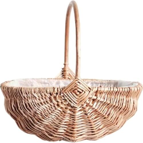 Woven Flower Basket Storage Basket Weaving Basket for Wedding Flower Storage Basket Kitchen Foods Organizer