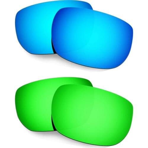 HKUCO For Style Switch Sunglasses Polarized Replacement Lenses 2 Pairs Blue & Green