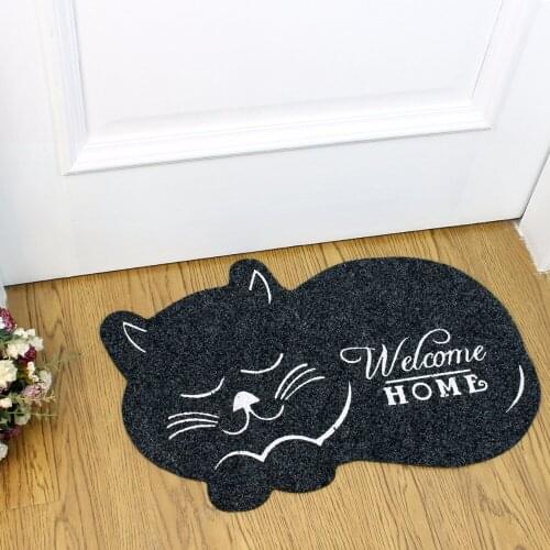 Drop ship Cat Shape Welcome Home Floor Mats Bathroom Kitchen Carpet House Doormats Living Room Antiskid Tapete Rug 40*60