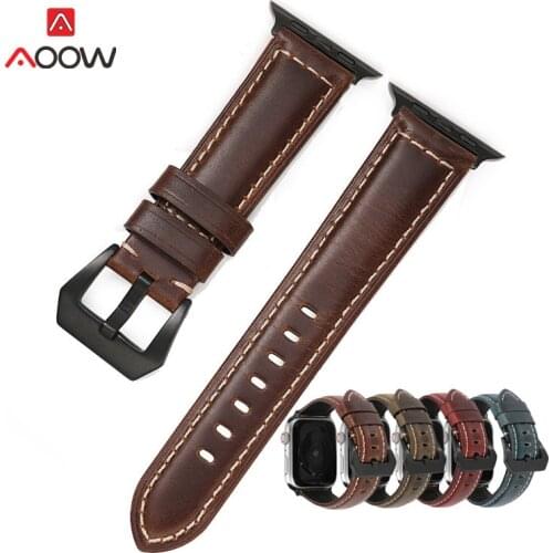 Genuine Italian Leather Strap for Apple Watch iWatch 6 5 4 3 2 SE 38mm 42mm 40mm 44mm Men Women Retro Replacement Bracelet Band